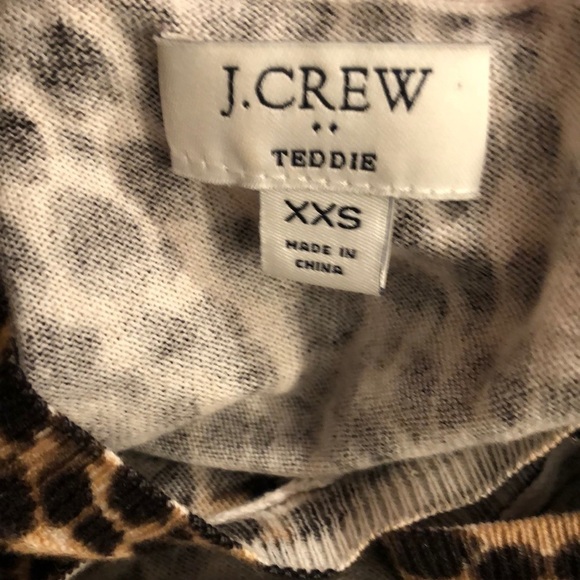 J. Crew Teddie Lightweight Leopard Print Sweater Sz XXS - Picture 4 of 5